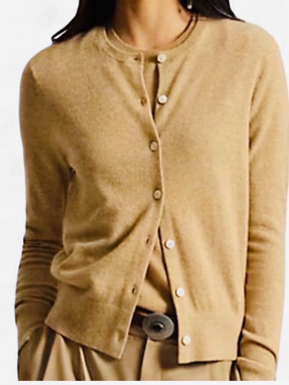 Worthington preppy cardigan in Tan Camel size S EUC